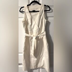 Talbots Cream Sleeveless V-Neck Midi Dress